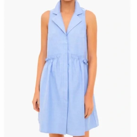 Tuckernuck Oxford Blue Sleeveless Royal Shirt Dress Medium, X-Large NWT New - Picture 2 of 9